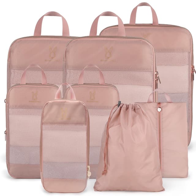 Expandable Compression Packing Cubes for Suitcases,6 Set Lightweight Compressible Travel Packing Organizer for Carry on Suitcase,Organizer Bags Set as Travel Essentials for Women