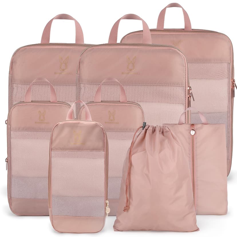 Expandable Compression Packing Cubes for Suitcases,6 Set Lightweight Compressible Travel Packing Organizer for Carry on Suitcase,Organizer Bags Set as Travel Essentials for Women