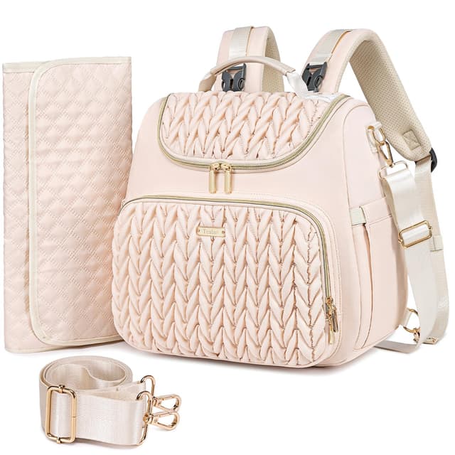 Tealari 4 in 1 Convertible Diaper Bag Backpack,Waterproof Baby Diaper Bag with Changing Pad,Converts into Baby Tote Bag,Diaper Backpack,Stroller Bag and Crossbody Diaper Bag