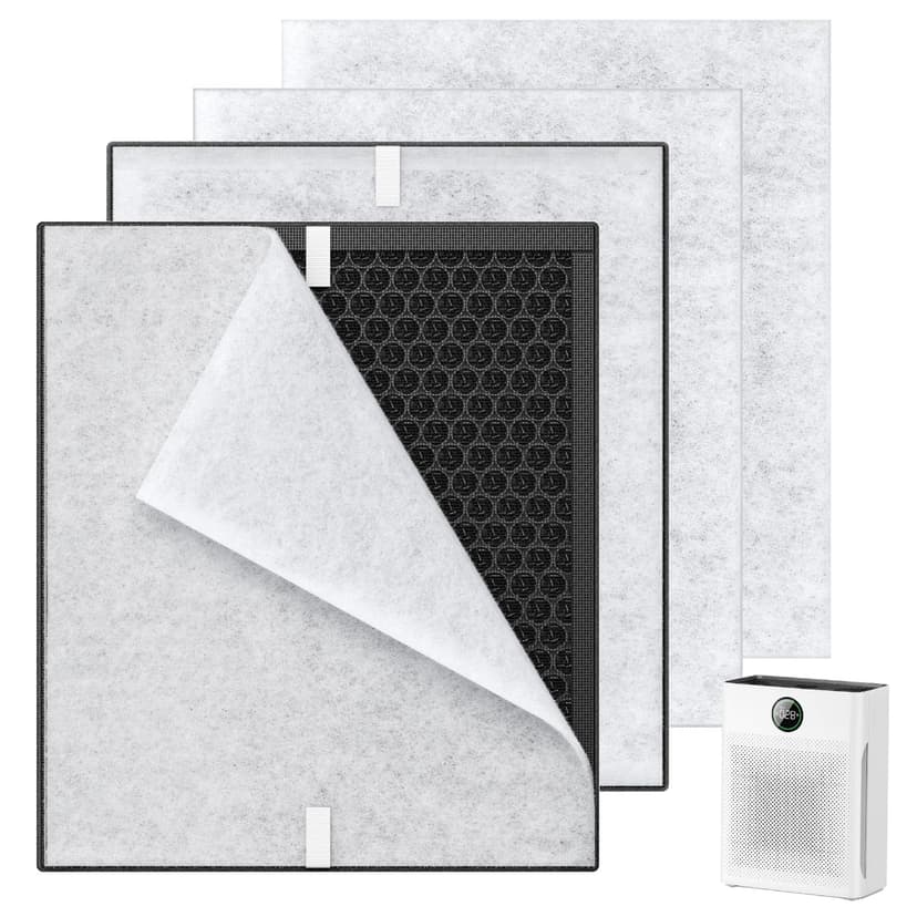 2 Pack PR1 Replacement Filter for Mooka Mode PR1 Air Purifier, H13 True HEPA Filter for Home Large Room up to 2200sq.ft, includes 4pcs Washable Pre Filter Removes Pollen Dander Smoke Pet Hair Dust