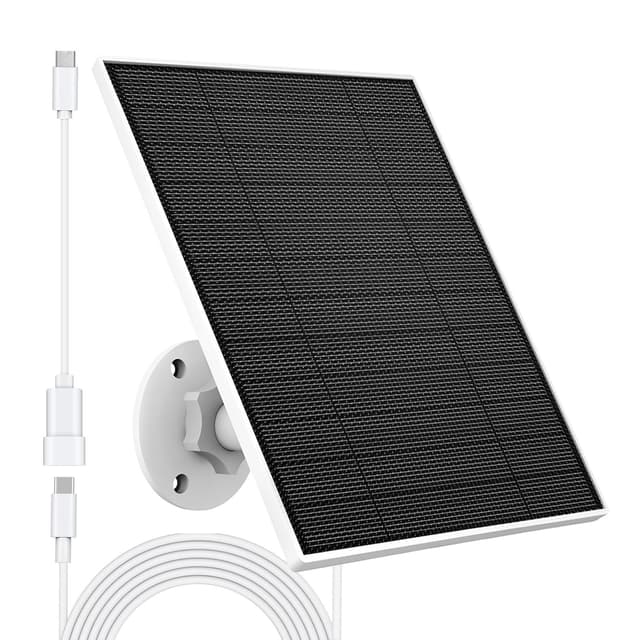 Solar Panel for Eufy Outdoor Camera, 5W Camera Solar Panel Charger Compatible with Eufycam, Continuous Power Supply, Solar Panel with 9.8ft Charging Cable, IP65 Waterproof, Adjustable Wall Mount