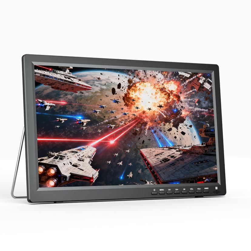 OSHPRO 15.6" Portable LCD TV with Rechargeable Battery – ATSC Tuner, HDMI & USB, Small Portable TV for Kitchen Counter, RV Camper & Camping