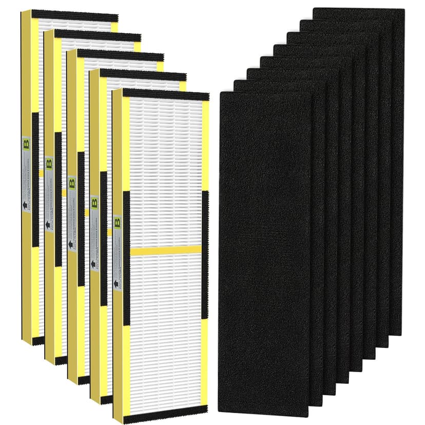 5 Pack FLT4825 True HEPA Filter B Replacement with Activated Carbon Pre-Filters Compatible with Guardian Air Purifier AC4825 AC4300 AC4800 AC4900 AC4850