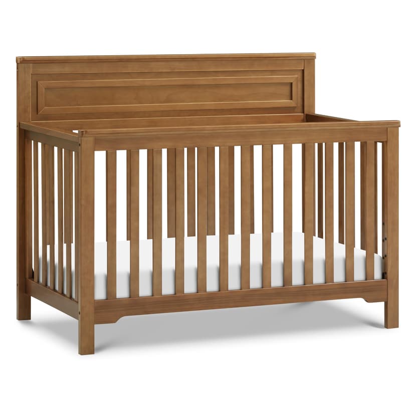 daVinci Autumn 4-in-1 Baby Crib Convertible to Toddler Bed, Daybed, Full-Size Bed - Easy Assembly - GREENGUARD Certified - 4 Adjustable Mattress Heights - Conversion Kit Sold Separately, Chestnut