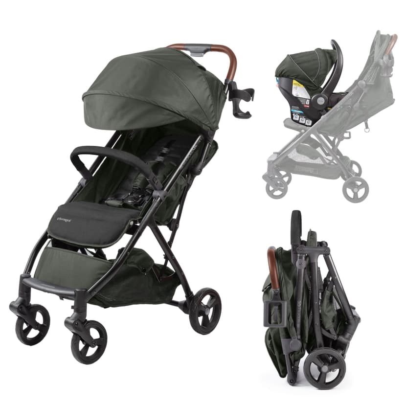 Ingenuity Ingenuity 3Dquickclose CS+ Compact Fold Stroller – Lightweight Stroller with Oversized Canopy, Extra-Large Storage and Compact Fold, Forest