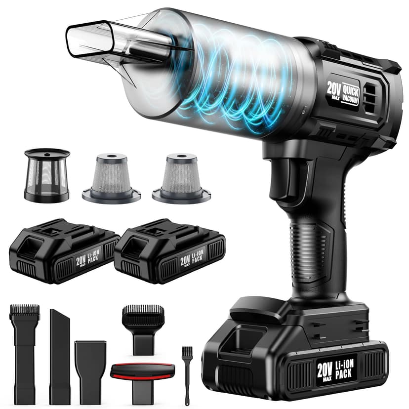 ONAVOT Handheld Vacuum Cleaner Cordless - 35000PA Strong Suction for Car & Home, Car Vacuum Portable Rechargeable Lightweight for Pet Hair with HEPA Filter, Quick Clean in Office/Desk/Couch (Black)