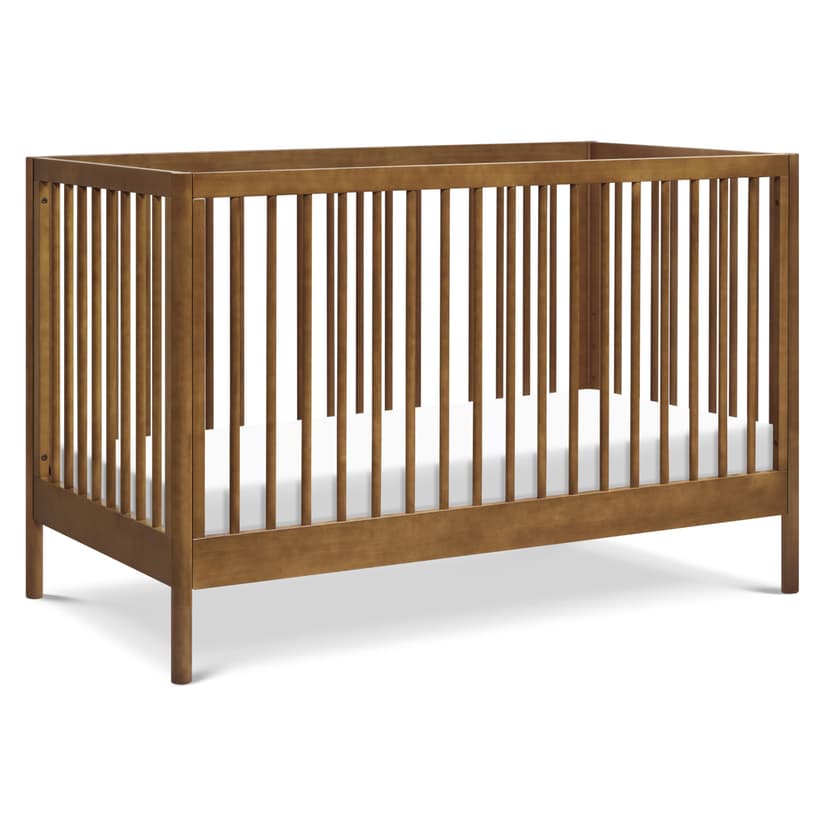 Davinci Birdie 3-in-1 Convertible Baby Crib with Wooden Toddler Bed & Daybed Conversion - Easy to Assemble & GREENGUARD Gold Certified - 4 Adjustable Mattress Heights - Walnut