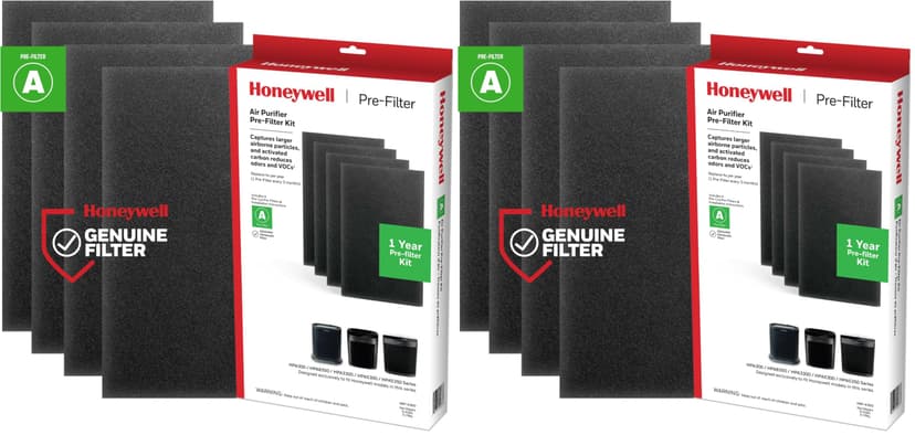Honeywell HRF-A300 Air Purifier Pre Kit Filter,4 Piece Set - Allergen Air Filter Targets Dust,VOC,Pet,Kitchen,and Wildfire/Smoke Odors,(Pack of 2)