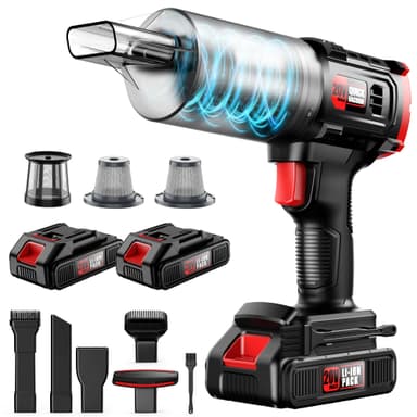 ONAVOT Handheld Vacuum Cleaner Cordless - 35000PA Strong Suction for Car & Home, Car Vacuum Portable Rechargeable Lightweight for Pet Hair with HEPA Filter, Quick Clean in Office/Desk/Couch (Red)