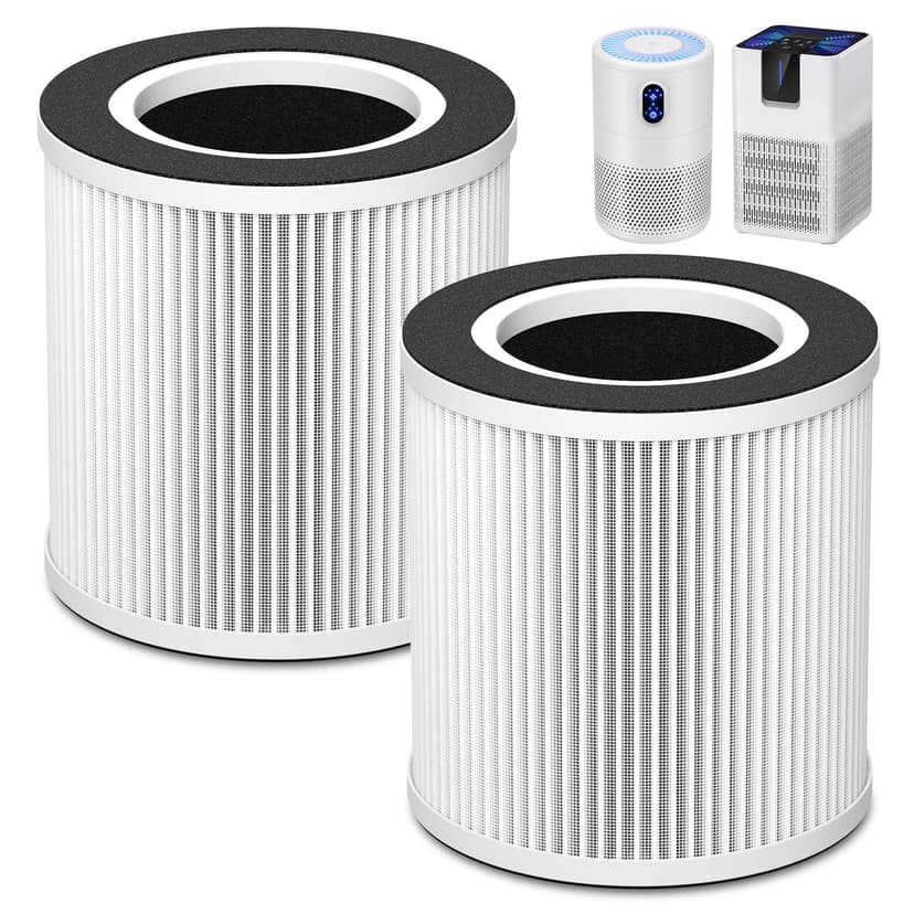 B-D02L/M05 Replacement Filter, Compatible with MOOKA B-D02L & M05, for VEWIOR B-D02U, for KOIOS B-D02L, for Tailulu D10 Air Purifi-er, H13 HEPA Filter for MOOKA B-D02L Replacement Filter, 2 Pack