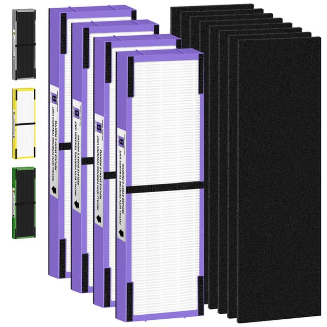 FLT4850PT HEPA Filter B Pet Replacement Compatible with G-Guardian Air Purifier AC4825 AC4825E AC4850PT AC4300 AC4800 AC4900 AC4850,4 H13 True HEPA Filters & 8 Activated Carbon Pre-Filters,#FLT4825