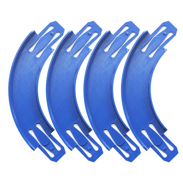 Racetrack Connectors Compatible with Hot Wheels, 90 Degree Banked Turn, 4 Packs, Upgrade Edition (Blue)