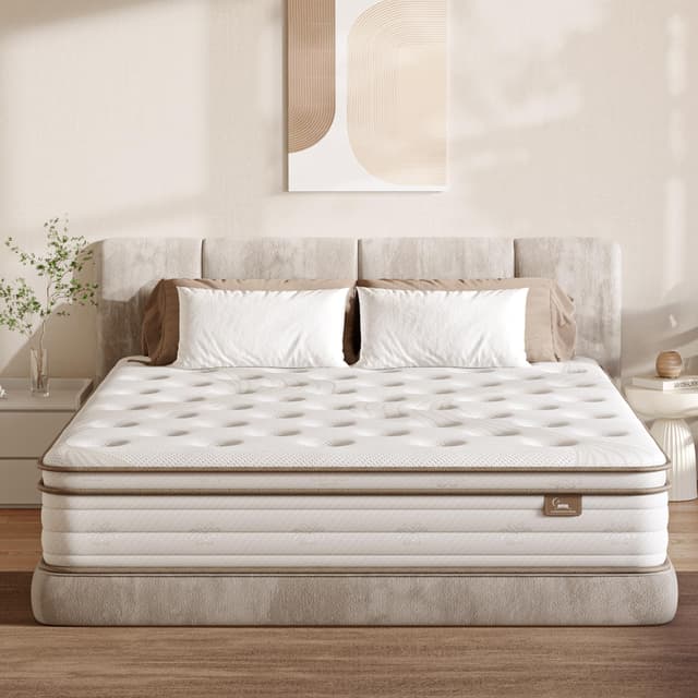 Povirt Twin Mattress 10 Inch Hybrid Mattress in a Box, Memory Foam and Individual Pocket Springs, Twin Size Bed Mattresses with Medium Firm, Zoned Support&Motion Isolation&Pressure Relief, CertiPUR-US
