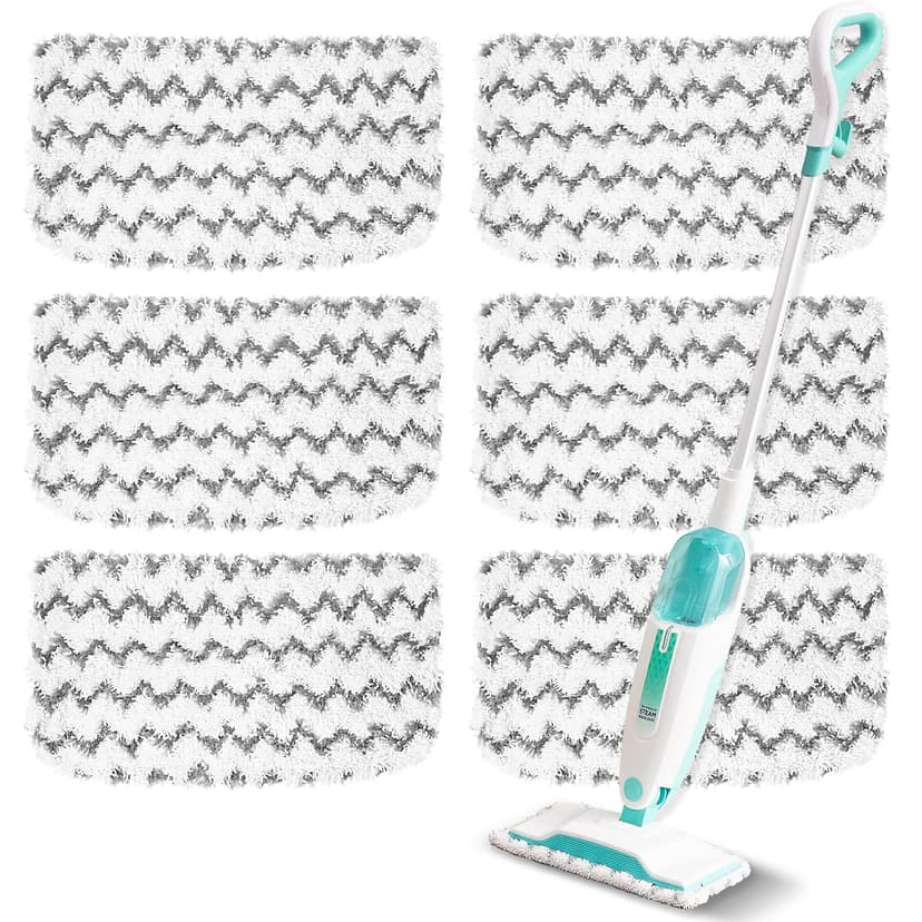 6 Pack Steam Mop Replacement Pads Compatible with Shark Steam Mops S1000/S1000A/S1000C/S1000WM/S1001C, Floor Steamer Pads Washable, Reusable Microfiber Cleaner Pads