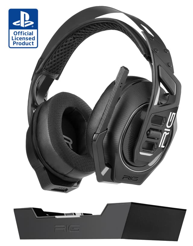 RIG 900 MAX HS Multi-Platform Dual Wireless Gaming Headset with Bluetooth Officially Licensed for PlayStation PS5, PS4 - Compatible with PC, Switch, Steam Deck, Android, iPhone - Charging Base