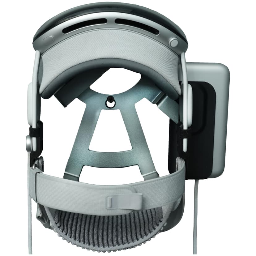 Vision Pro Wall Mount - Aluminum Stand with Silicone Protection and Battery Holder - Premium Anodized Finish, Sleek Design, and Convenient Storage for Vision Pro Headset and External Battery