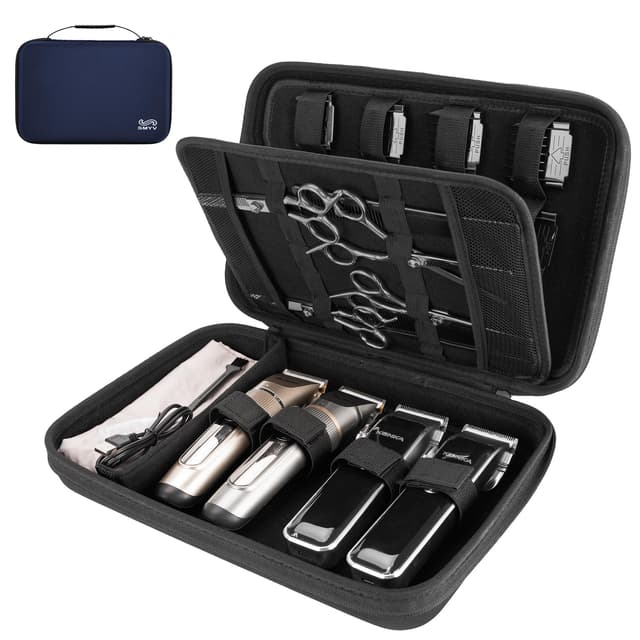 SMYV Barber Bags for Clippers and Supplies, Sturdy Clipper Storage Case for Barber Accessories, Hair Trimmer Organizer for Men Razor Guard Grooming Kits (Case Only)