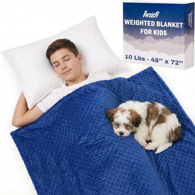 Super Soft Weighted Blanket for Kids with Removable Cover - 10 Lbs 48'' x 72'' Comfortable Children Heavy Blanket for Boys and Girls - Comforting Kids Weighted Blanket