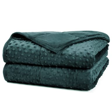 Alomidds Weighted Blanket, Luxury Velvet Weighted Blankets for Kids,Warm and Breathable Soft and Comfort Minky, Cute Heavy Blanket with Premium Glass Beads (41"x60" 7LBS, Green)