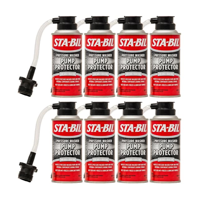 STA-BIL Pump Protector - Protects Pressure Washer Pump and Other Internal Components During Storage - Next Gen Anti-Freeze and Lubricant Formula, 4 oz. (22007-8PK)