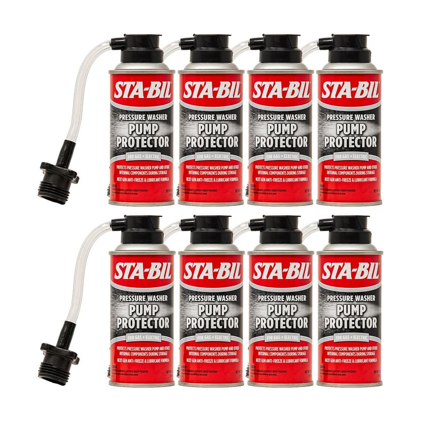 STA-BIL Pump Protector - Protects Pressure Washer Pump and Other Internal Components During Storage - Next Gen Anti-Freeze and Lubricant Formula, 4 oz. (22007-8PK)