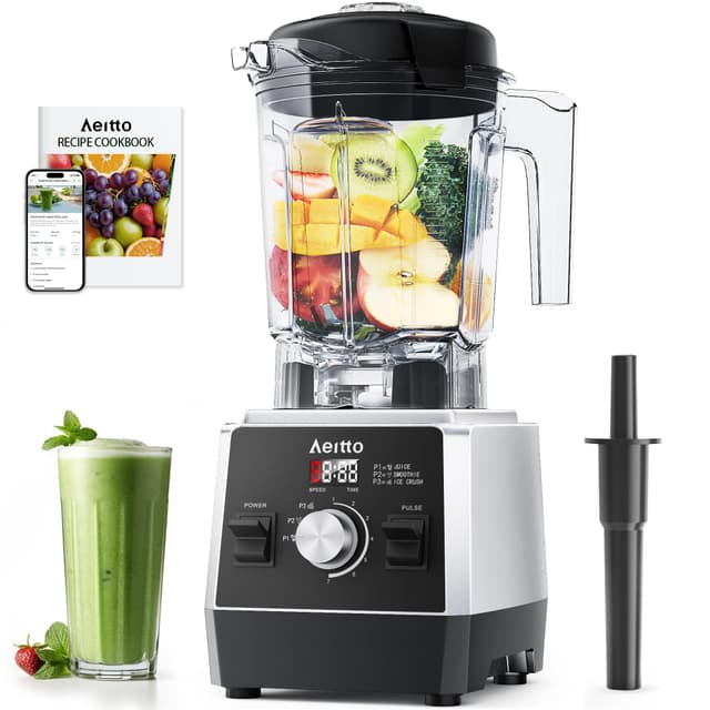 Aeitto Blenders for Kitchen with 68Oz. Large Capacity, 1800W Max Power Smoothie Blender, 3 Preset Programs & 7 Speeds, Professional Countertop Blender for Smoothies, Ice Crush, Generation2 Black