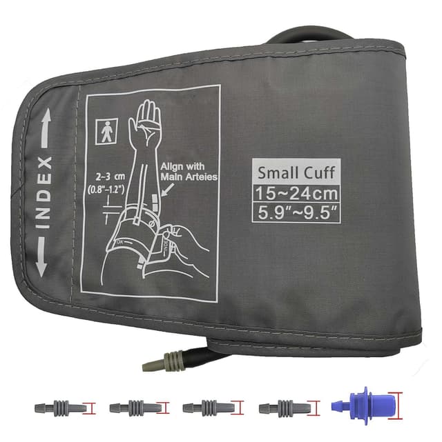 Child Small Size Cuff Compatible with Omron 5.5”-9.5” Inches (15-24CM) Blood Pressure Cuff ARM BP Replacement Cuff for Pediatric and Women (Small+ 5 Connectors)