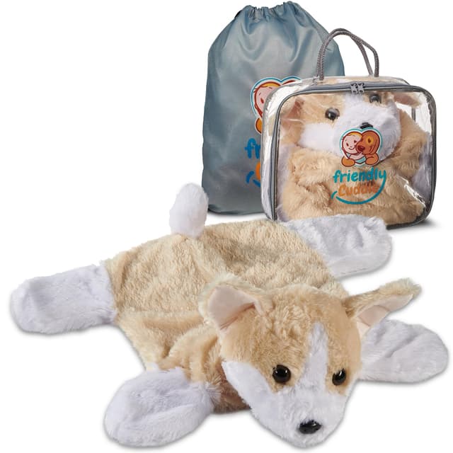 FRIENDLY CUDDLE Weighted Lap Blanket for Kids & Adults – Kids Weighted Blanket – ASD, Sensory Processing Weighted Stuffed Animals Dog Toy – Microwavable Weighted Lap Pad for Kids, 5 Lbs