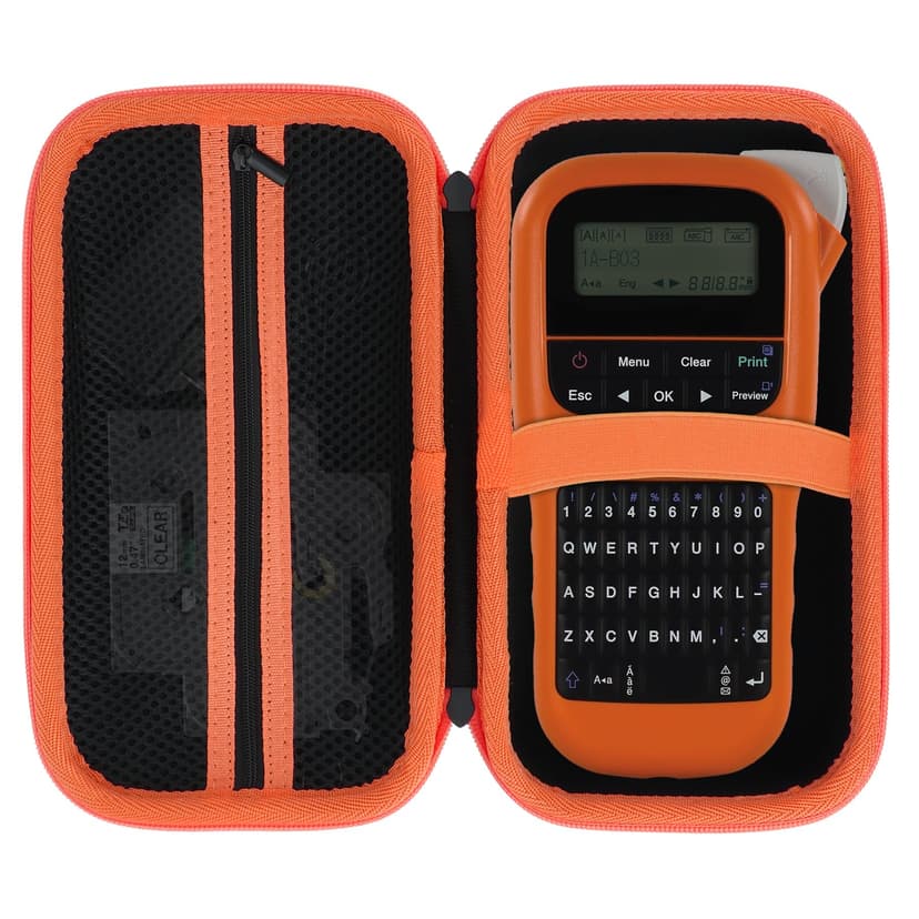 Peyyargo Case Compatible with Brother P-Touch PTH110 / PTH111 Pro / PTE110 Portable Monochrome Label Maker (Black+Orange Zipper)