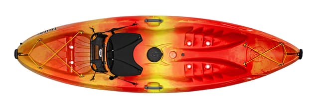 Perception Tribe 9.5 - Recerational Kayak Sit on Top - Large Rear Storage with Tie Downs - 9.5 ft - Sunset