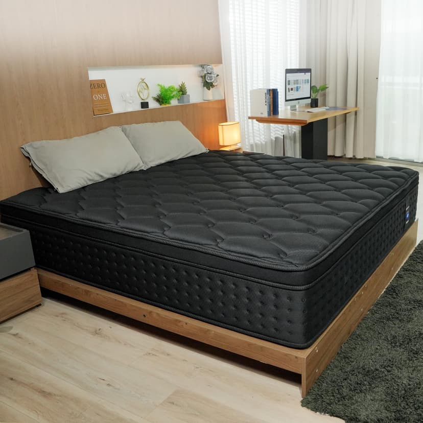 WinxMatrs Queen Mattress, 12 Inch Hybrid Mattress in a Box, Memory Foam and Pocket Spring for Motion Isolation, Comfortable Medium Firm, Edge Support