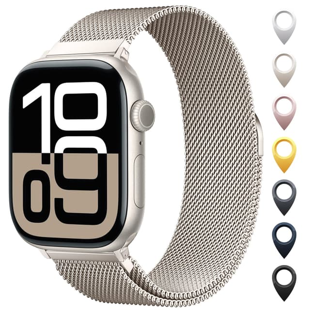 Original Stainless Steel Mesh Loop Compatible with Apple Watch 38mm 40mm 41mm 42mm 44mm 45mm 46mm 49mm Women Men, Magnetic Clasp Replacement for iWatch Bands Series 11 10 9 8 7 6 5 4 Ultra SE 3 2 1