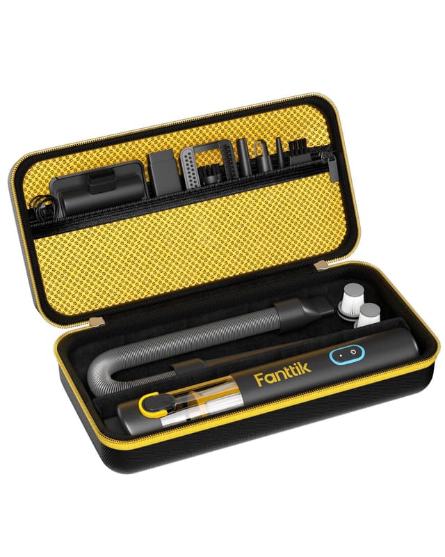 ProCase Hard Case for Fanttik Slim V8 Apex/ V8 Mate/ V10 Apex/ V10 Mate Cordless Car Vacuum, Portable Travel Carrying Storage Organizer with Mesh Pocket for Mini Handheld Vac Cleaner Accessory -Black