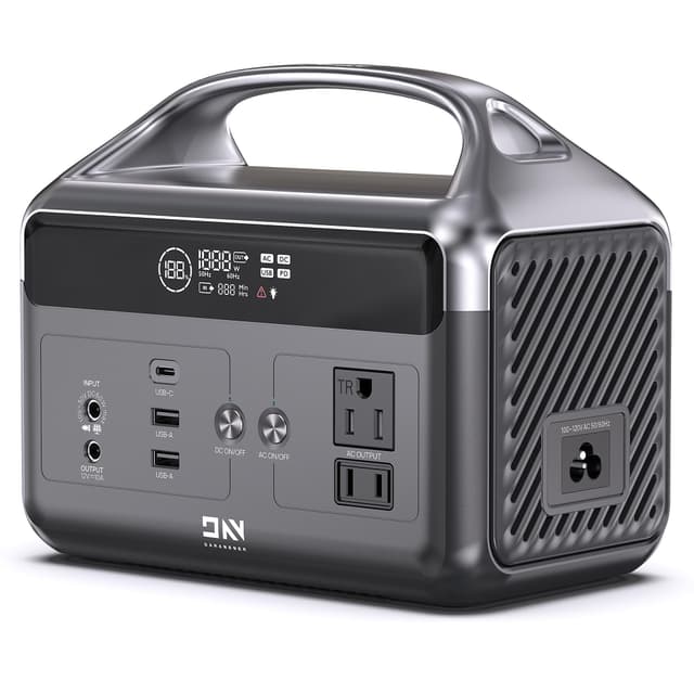 DaranEner Portable Power Station 60,000mAh, 192Wh LiFePO4 Battery Backup w/2 300W (Surge 600W) AC Outlets, 2H Fast Charging, Power Bank for Hurricane Emergency/Home/Outdoor Camping/RVs Use