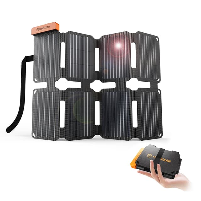 FlexSolar 25W Ultra-Portable Solar Panel Charger with Quick Charge, USB-A & USB-C Ports, Ultra-Lightweight for Outdoor Emergency Power, Backpacking, Hiking, and Camping