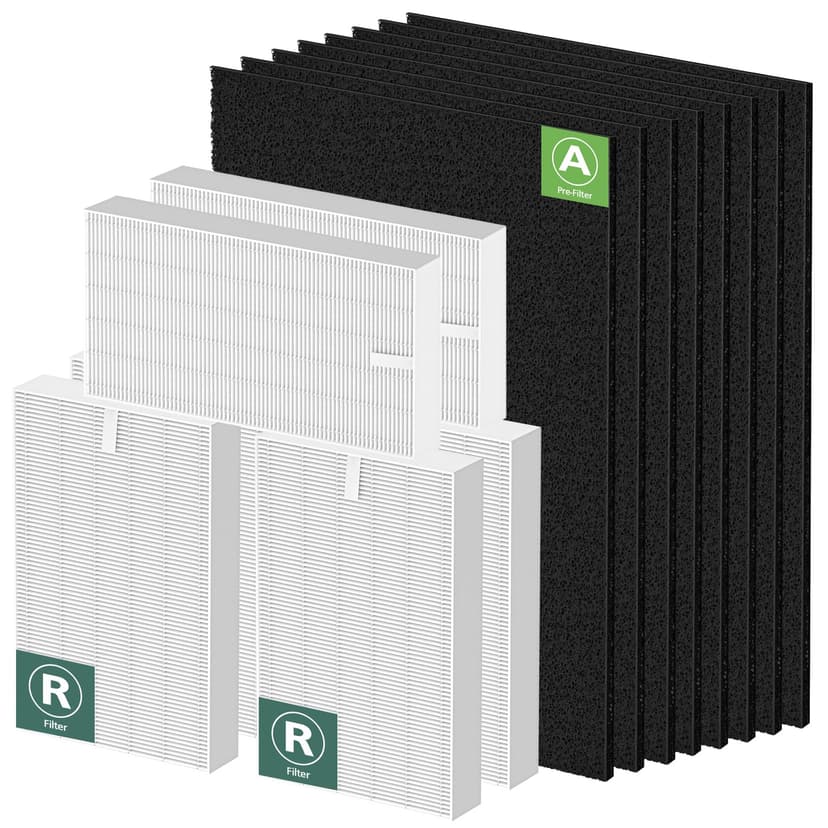 HPA300 HEPA Replacement Filt-er for Honeywell HPA300 Series Air Purifi-ers HPA300 HPA300VP HPA304 HPA3300, Replace HRF-R3 (6 HEPA R Replacement Filt-ers + 8 Activated Carbon Pre-Filter)