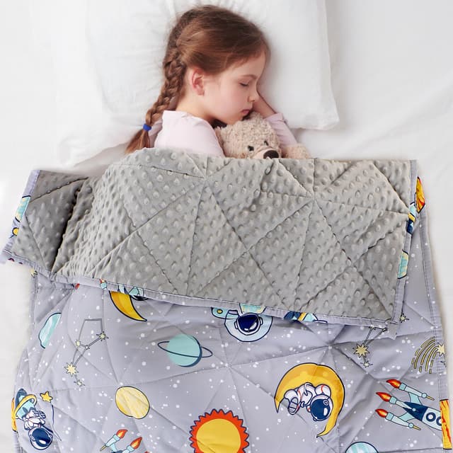 LOYIGA Weighted Blanket with Removable Duvet Case 5lbs 36” x 48”,Reversible Heavy Blanket (Grey)