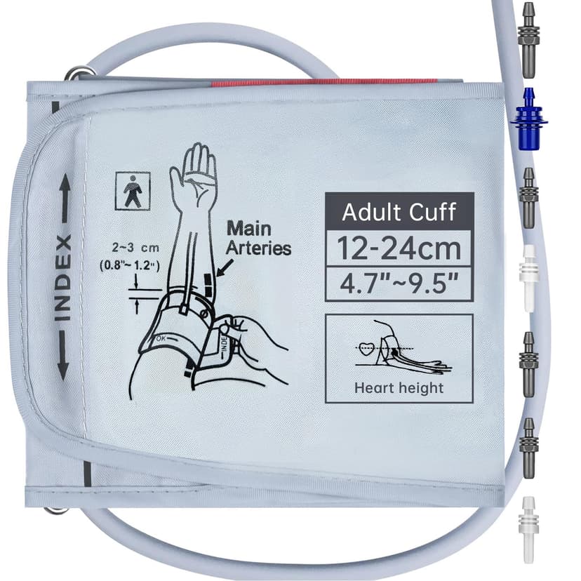 Alcarefam Pediatric Blood Pressure Cuff, 4.7”-9.5” (12-24CM) Small Child Cuff Compatible with Omron BP Monitor, Replacement Cuff for Kids and Women, with 7 Connectors