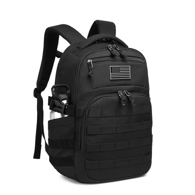 Wotony Military tactical backpack, backpack for men black small tactical assault bag (Black, 18.5 inch)