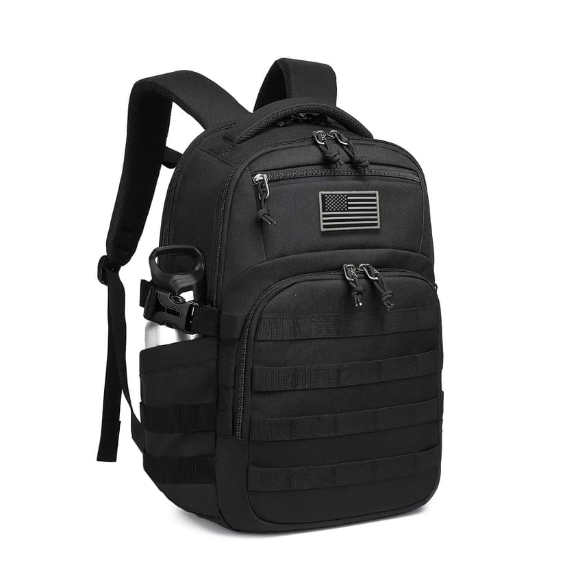 Wotony Military tactical backpack, backpack for men black small tactical assault bag (Black, 18.5 inch)