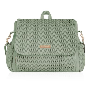 Hannah & Sophia Belle Convertible Baby Diaper Backpack & Bag in Sage Green, Large Size, Dual Sided Water Resistant Changing Mat Included, Detachable Shoulder Straps, Easy To Use