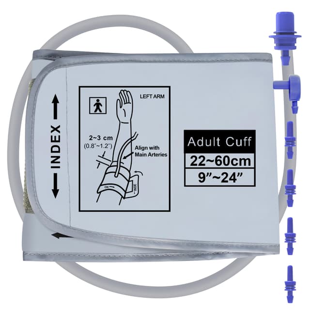 XXL Blood Pressure Cuff 9”-24” (22-60CM) Compatible with Most Automatic Blood Pressure Monitors, Extra Large BP Replacement Cuff for Big Arms - Includes 6 Connectors