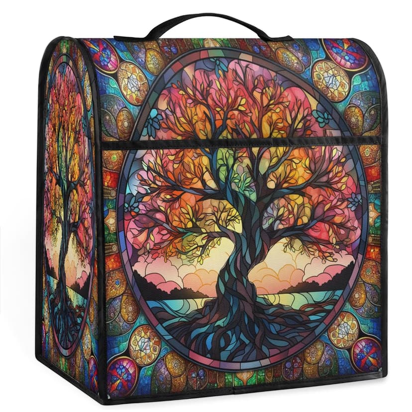 Colorful Tree of Life Kitchen Aid Mixer Cover Compatible with 6-8 Quarts Stand Mixer Dust Cover with Zipper Pocket Kitchen Aid Mixer Accessories Kitchen Appliance Organizer Bag