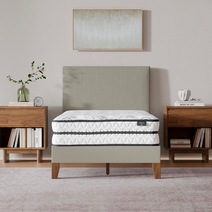 Signature Design by Ashley Twin Size Chime 10 Inch Medium Firm Hybrid Mattress with Cooling Gel Memory Foam for Pressure Relief, Fiberglass Free, Mattress In A Box