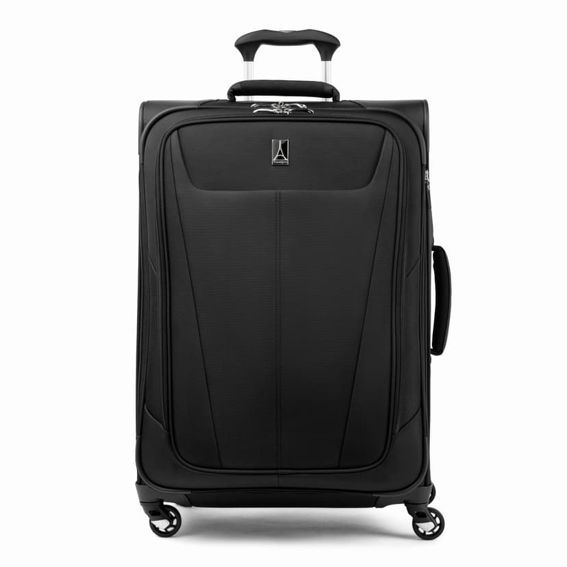 Travelpro Maxlite 5 Softside Expandable Luggage with 4 Spinner Wheels, Lightweight Suitcase, Men and Women, Black, Checked-Medium 25-Inch