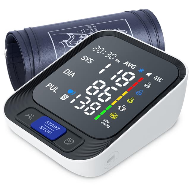 Blood Pressure Monitor - Automatic Blood Pressure Machine for Home Use - Large Color Screen and Large Adjustable Cuff for Reliable Readings