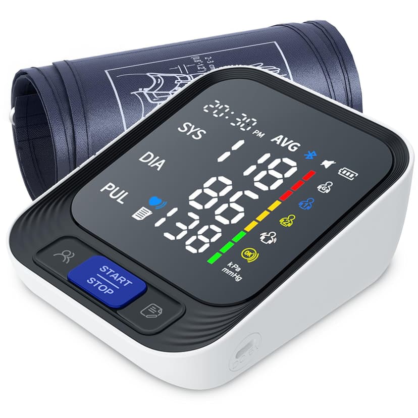 Blood Pressure Monitor - Automatic Blood Pressure Machine for Home Use - Large Color Screen and Large Adjustable Cuff for Reliable Readings