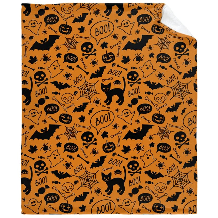Bedembrace Halloween Pumpkin Ulta Soft Fleece Flannel Blankets Birthday Halloween Throw Blanket Bedding Outdoor Cover for Picnic Couch Beach 60"x50" Twin Teens