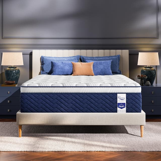 RRESTA Firm King Mattress 14 Inch - Hotel Collection Hybrid Mattress with 7-Zone Support for Spinal Alignment & Back Pain Relief, 395-Night Trial, CertiPUR-US & Fiberglass-Free