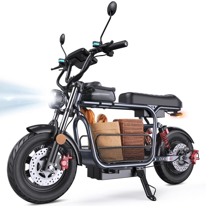 iScooter Adults Electric Scooter with Seat, 1500W Motor, 35MPH Top Speed,45 Miles Long Range,15" 3.0" Vacuum Pneumatic Tires, Hydraulic Disc Brake,Dual Suspension, Commuter Escooter with Basket & Bag